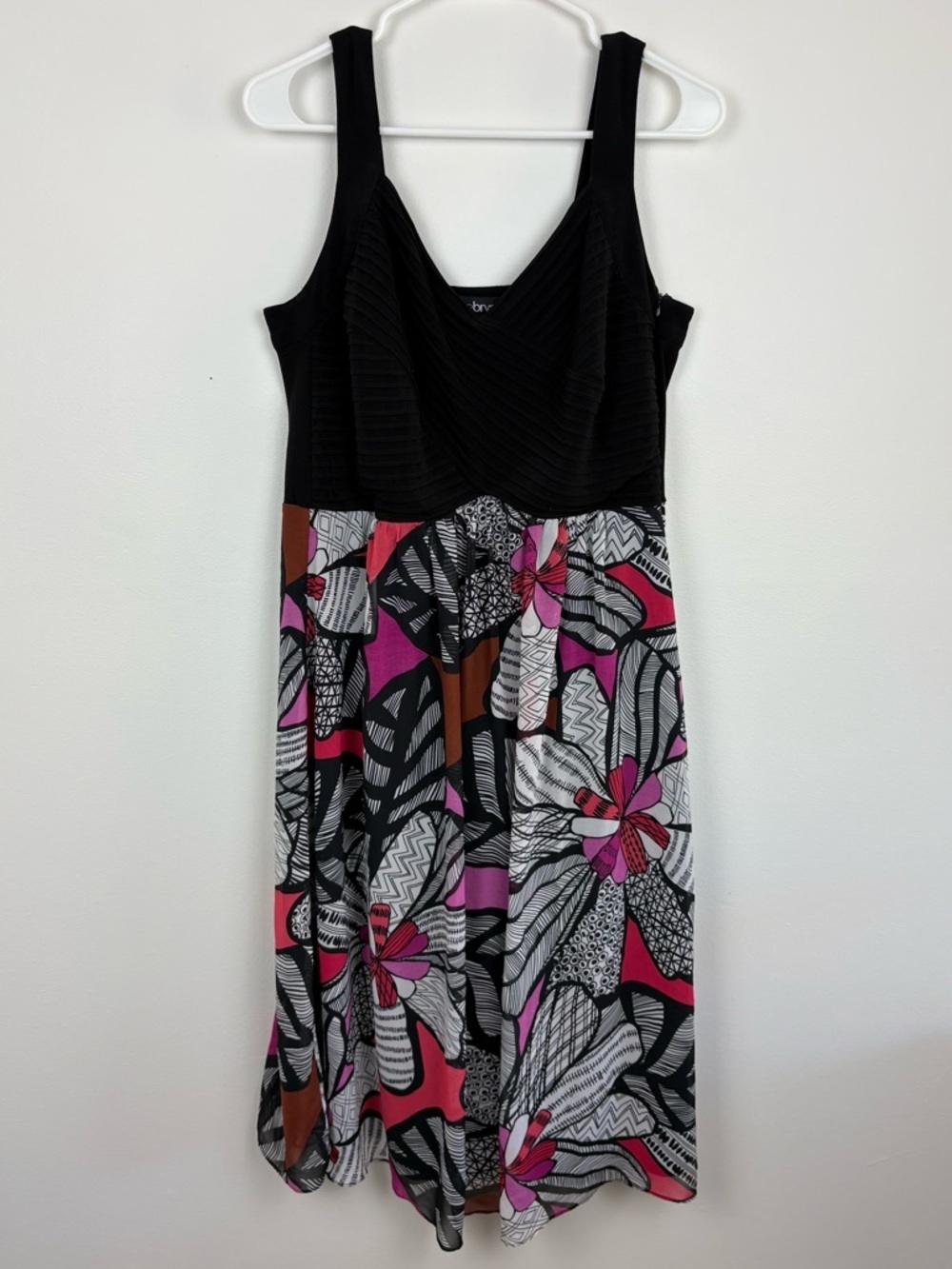 Lane Bryant Black Tank Dress with Pink & White Floral Skirt 14/16